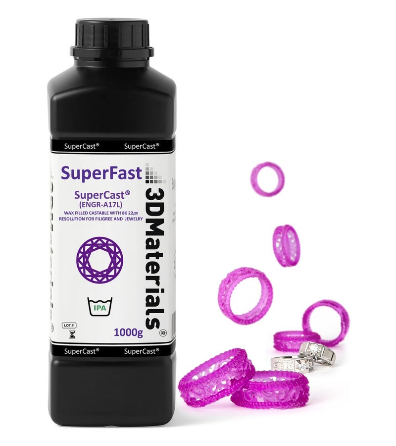 3DMaterials SuperCast 8K 3D Printer Resin Wax Filled for Ultrafine Filigree, Jewelry, and Metal Casting, Made in Korea by (1000g) - Image 1